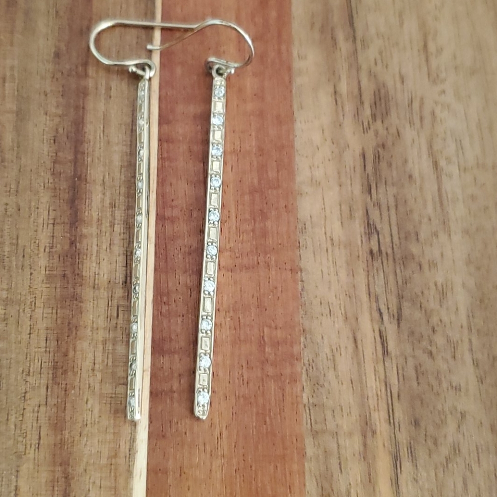 Gold plated match stick earrings